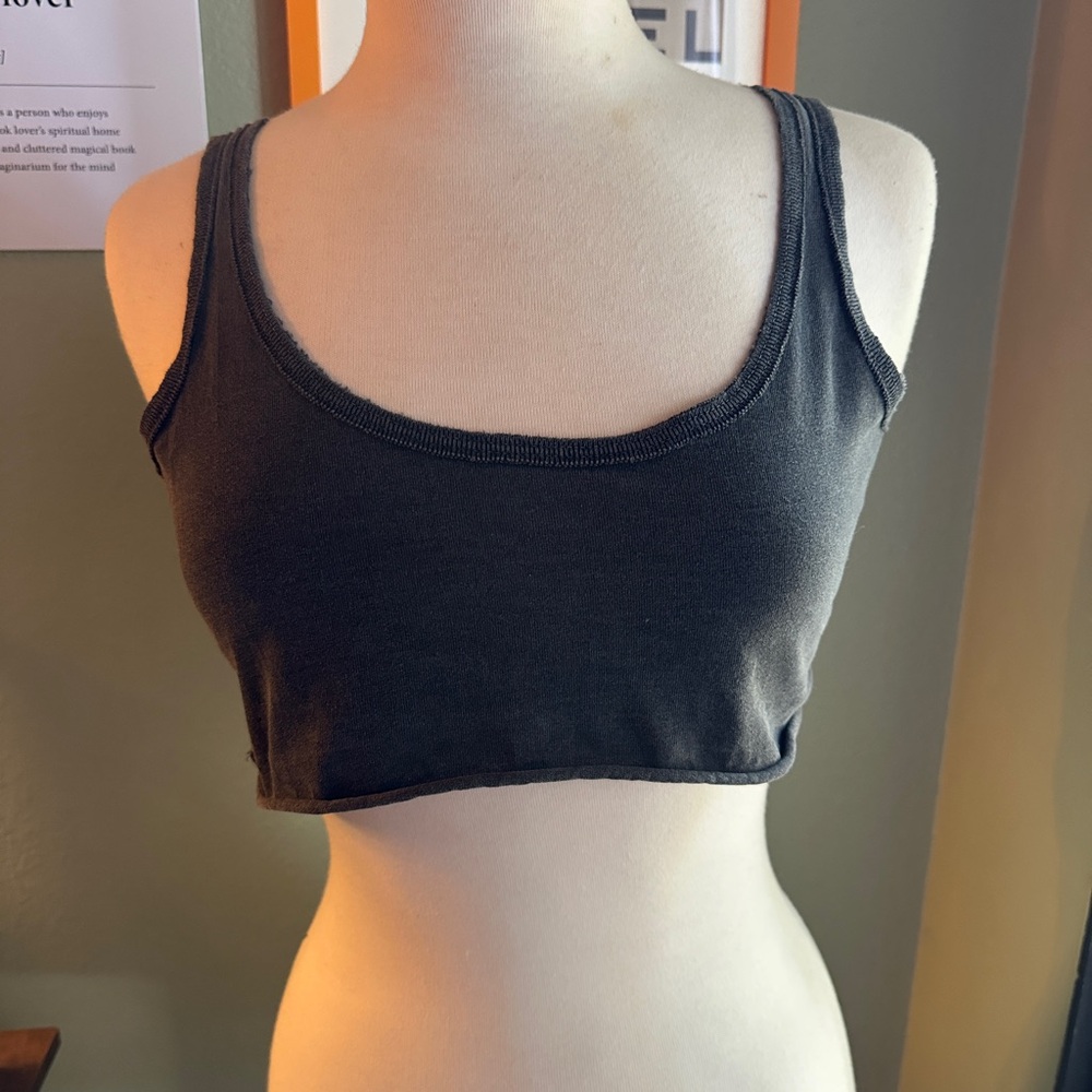 Joah Brown Black Cropped Tank Top - Size S